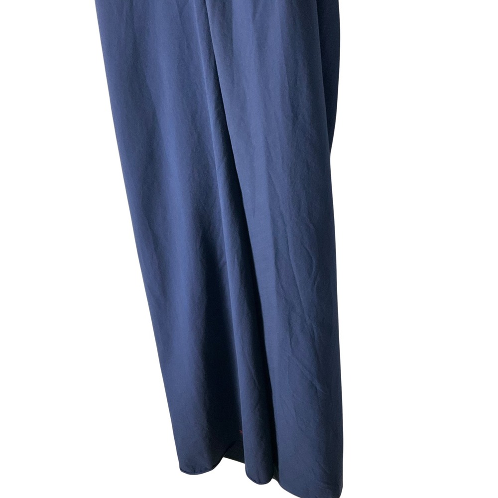 Caroline Constas Reyna Maxi Dress Puff-Sleeve Tie-Front Navy Blue Medium *READ* - Picture 8 of 9